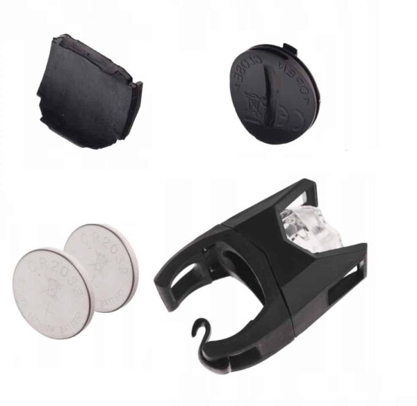 Cykellampa och batterier för utomhusbruk.