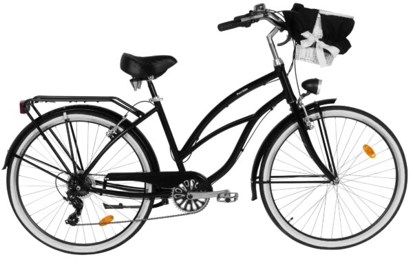 Damcykel Davi Bianca Cruiser Aluminium, 28", 160-185 cm, 7 växlar, Svart