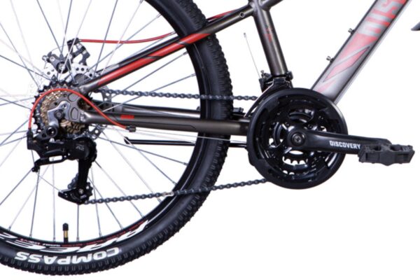 Närbild cykelväxel och kedjeparti