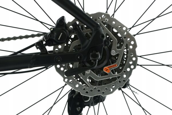 Cykel hydraulisk bromsskiva Shimano närbild