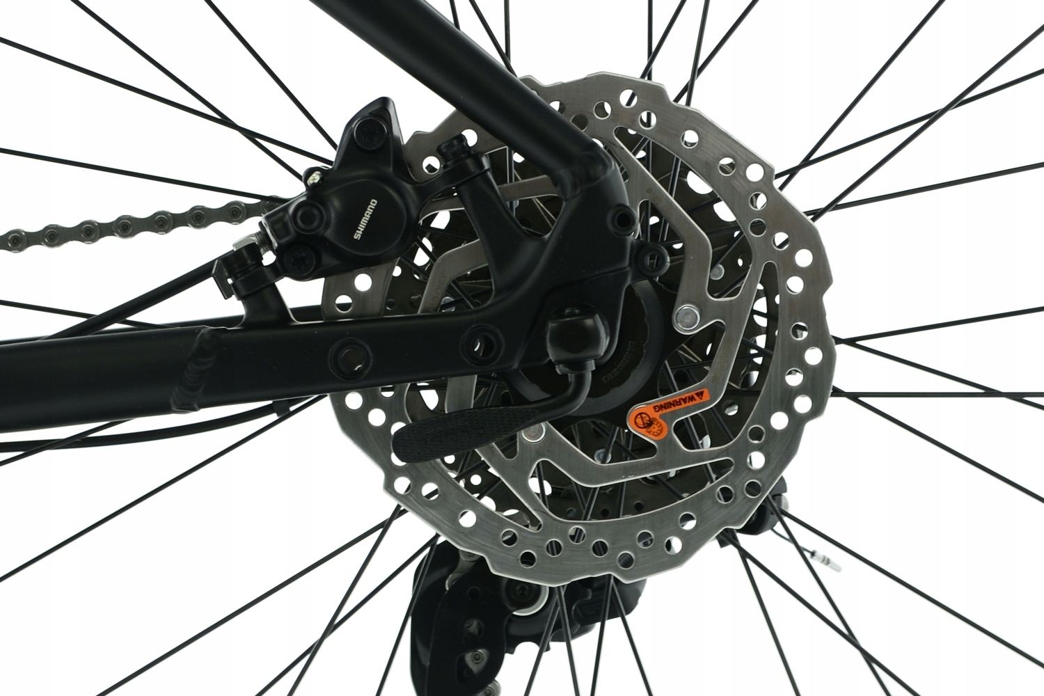 Cykel hydraulisk bromsskiva Shimano närbild