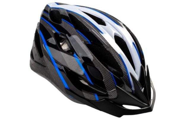 Modern cykelhjälm i svart och blått