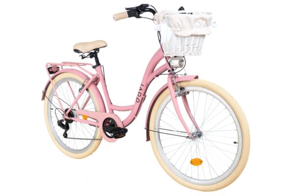 damcykel davi emma 26", 155 180 cm, 7 växlar, rosa/beige