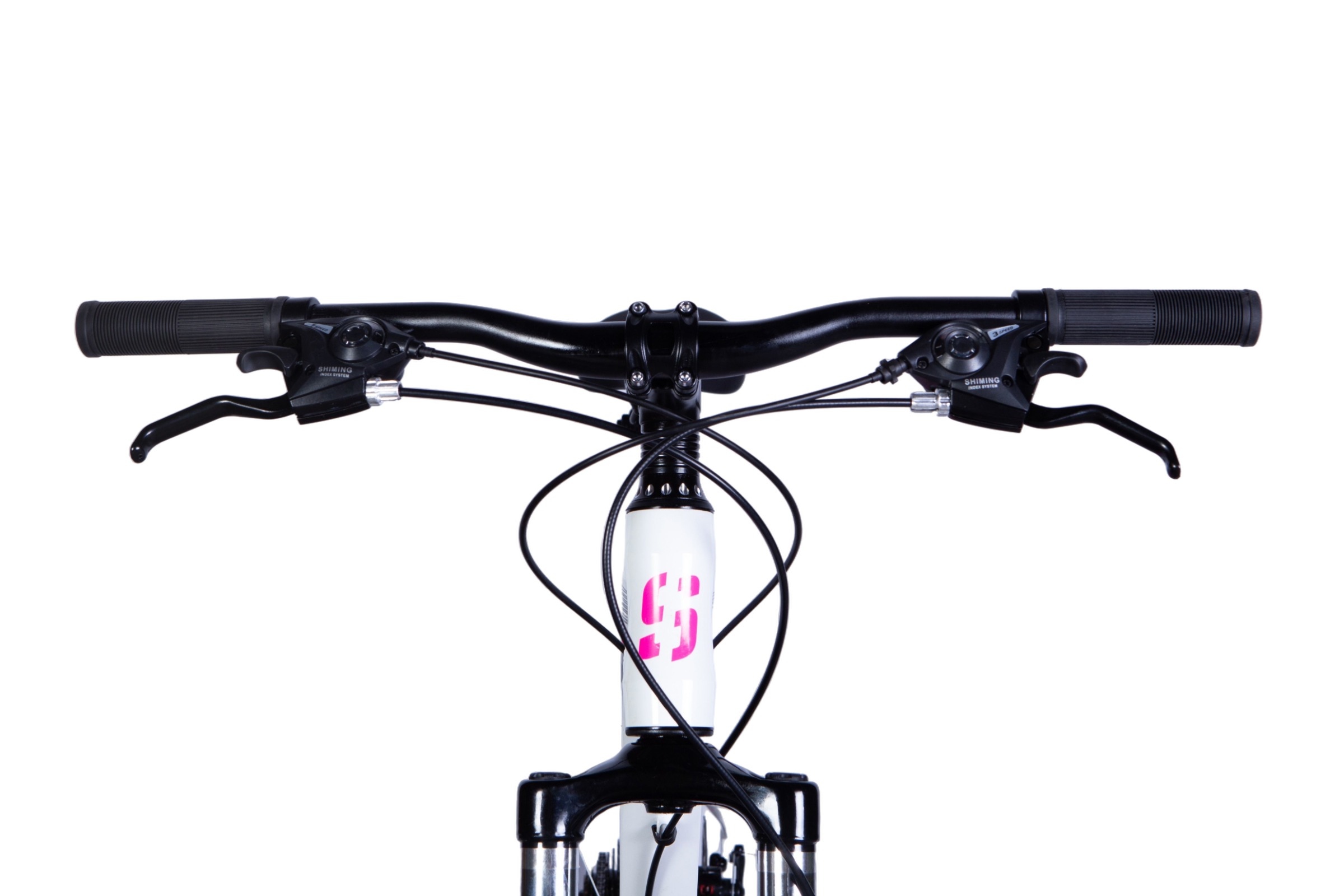 Cykelstyre med bromshandtag och kablar