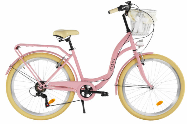 Damcykel Davi Emma 26", 155-180 cm, 7 växlar, Rosa/Beige