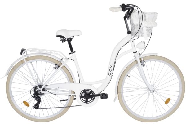 Damcykel Davi Emma 28", 160-185 cm, 7 växlar, Vit/Krämfärg