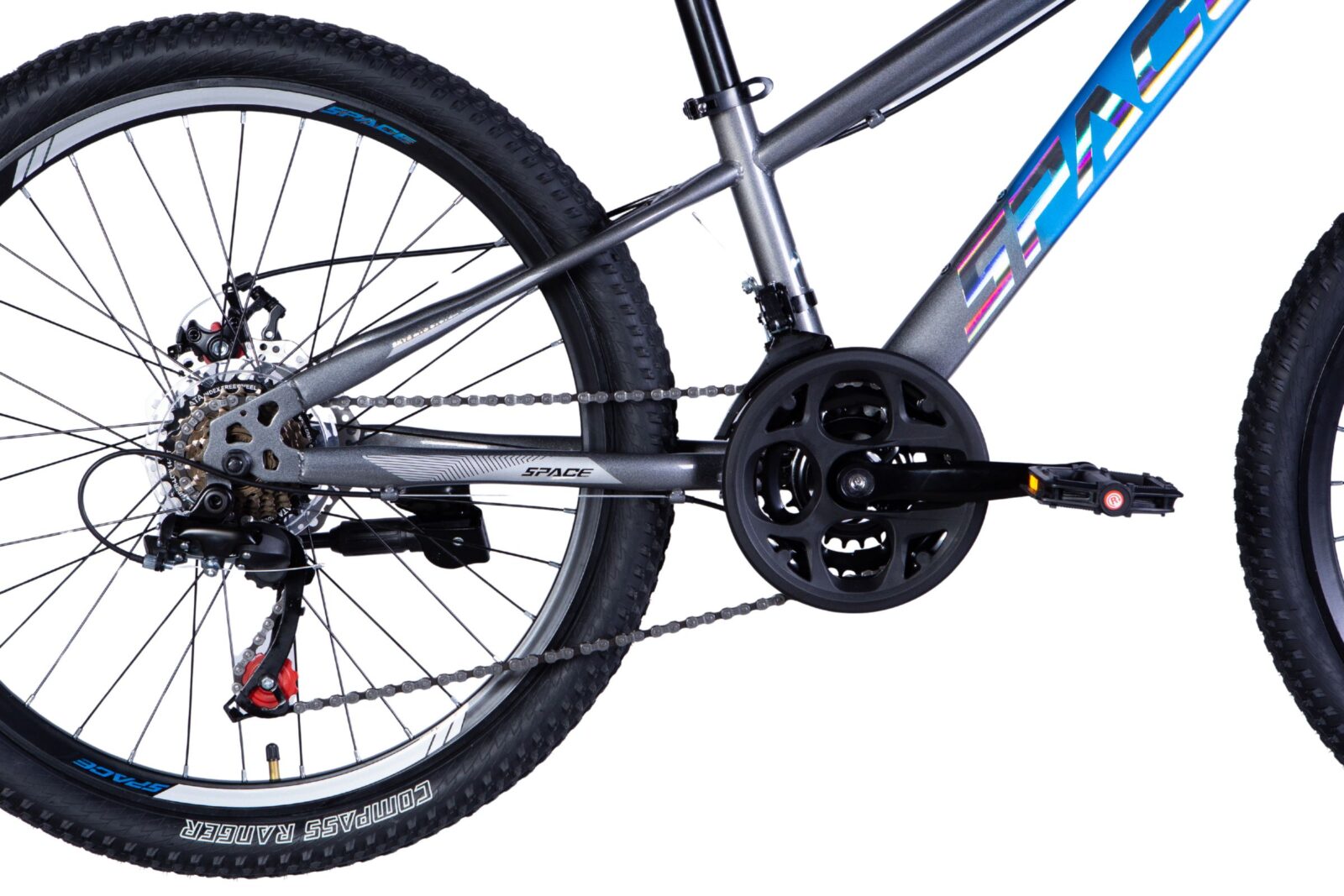 barncykel mars 24", 130 160 cm, 21 växlar, blå/grå