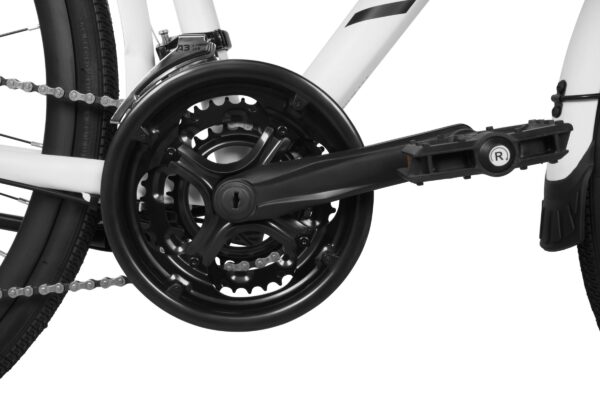 Detalj av en cykels drivsystem och kedja