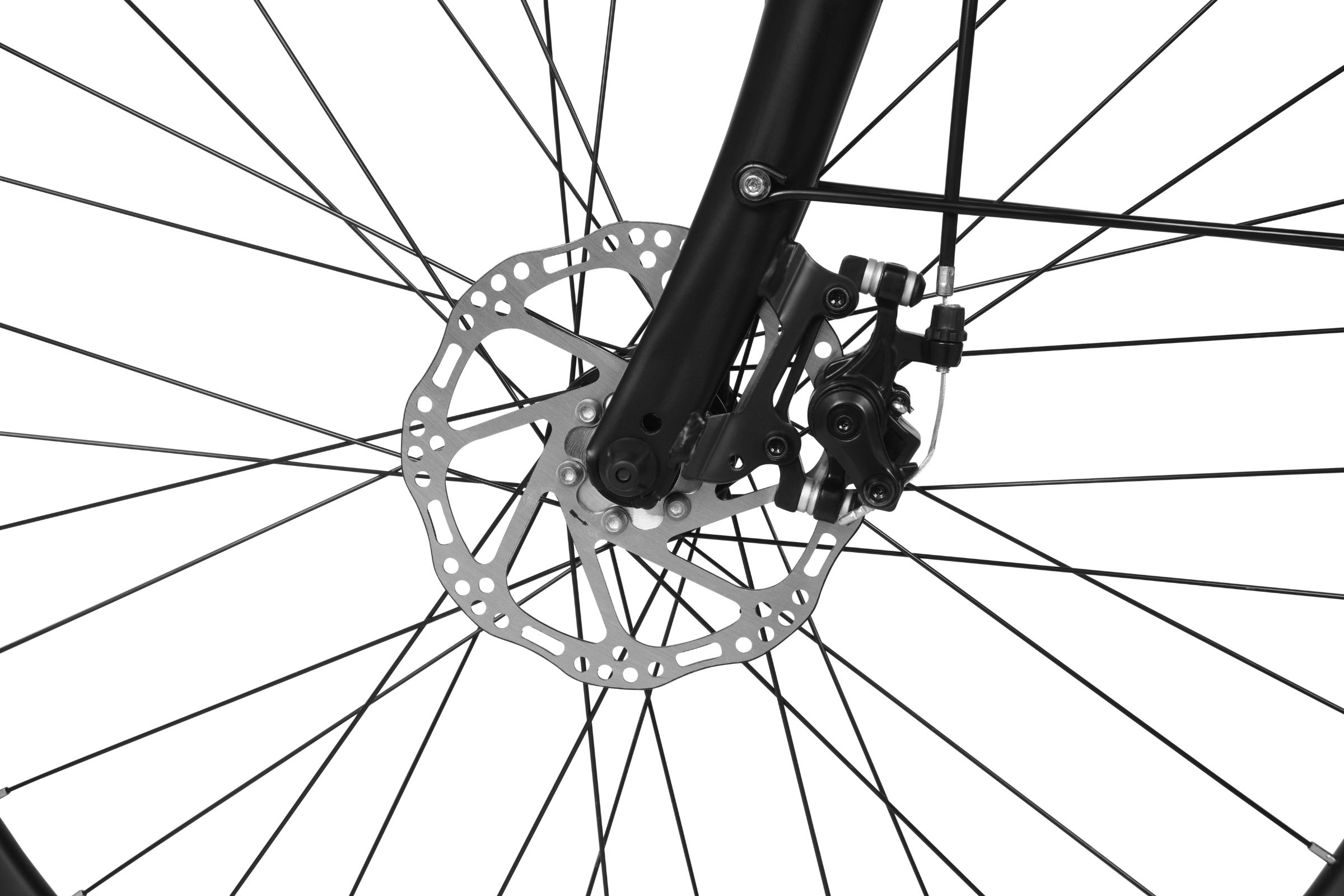 Närbild av cykelbroms och fälg.