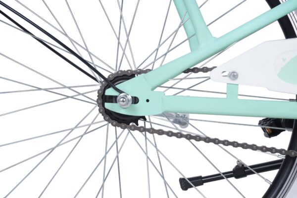 Cykelsystem med kedja och ekrar i fokus