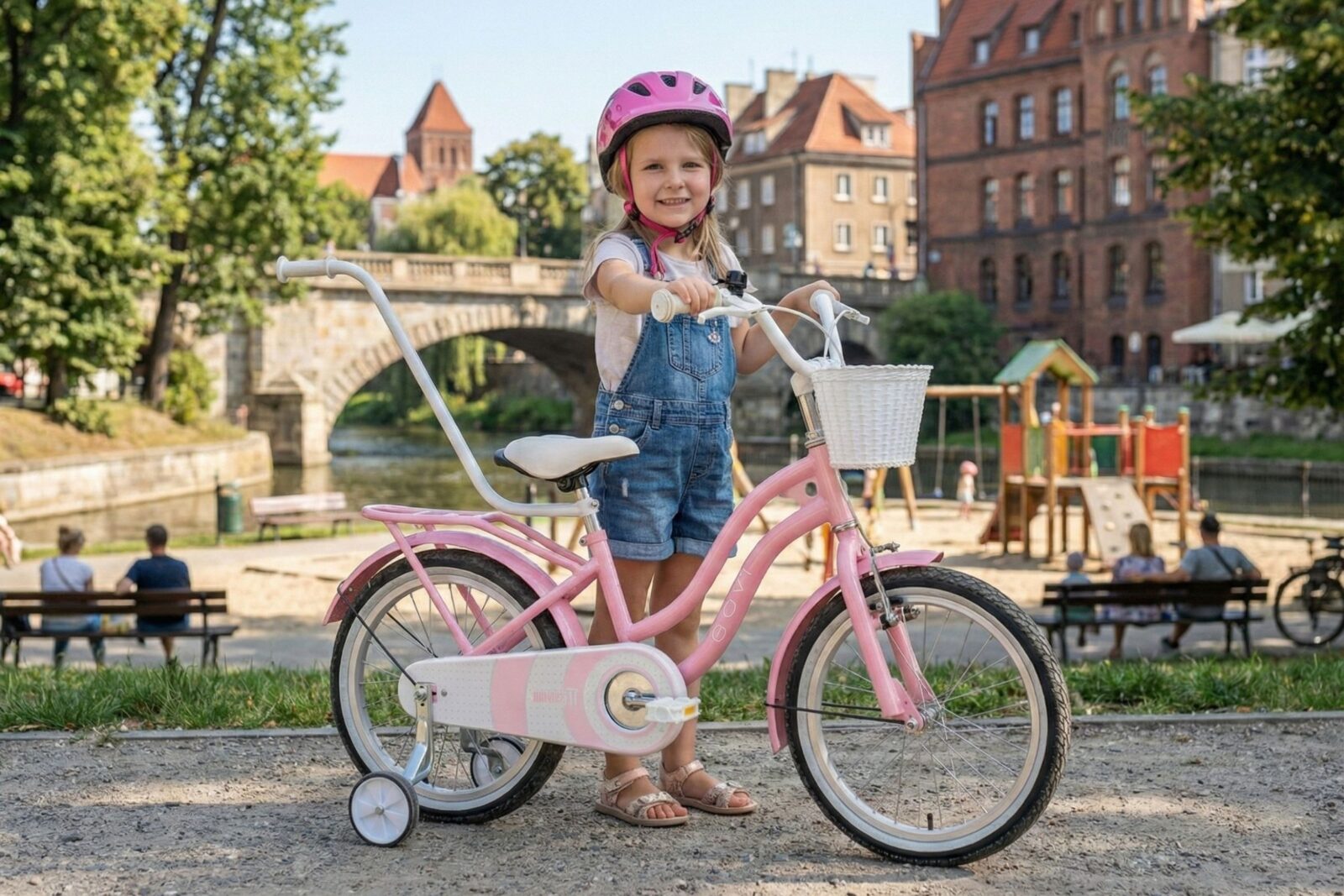 barncykel davi molli 16", 95 110 cm, 1 växel, rosa