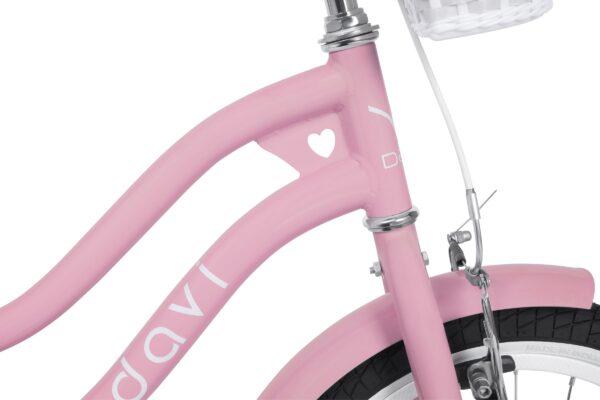 Rosa cykelram med vackra detaljer