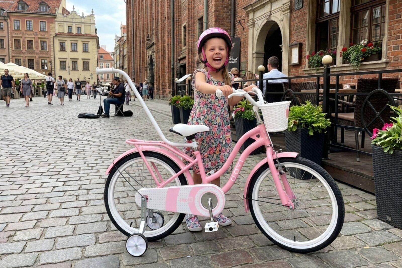 barncykel davi molli 20", 110 130 cm, 1 växel, rosa