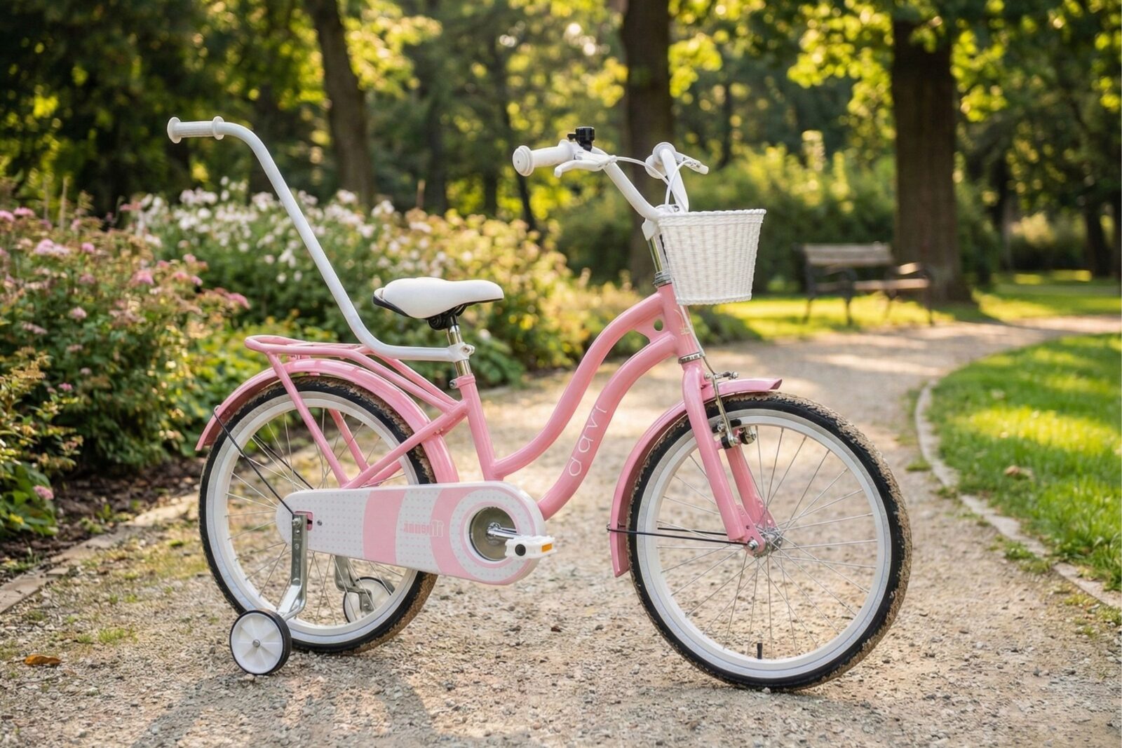 barncykel davi molli 20", 110 130 cm, 1 växel, rosa