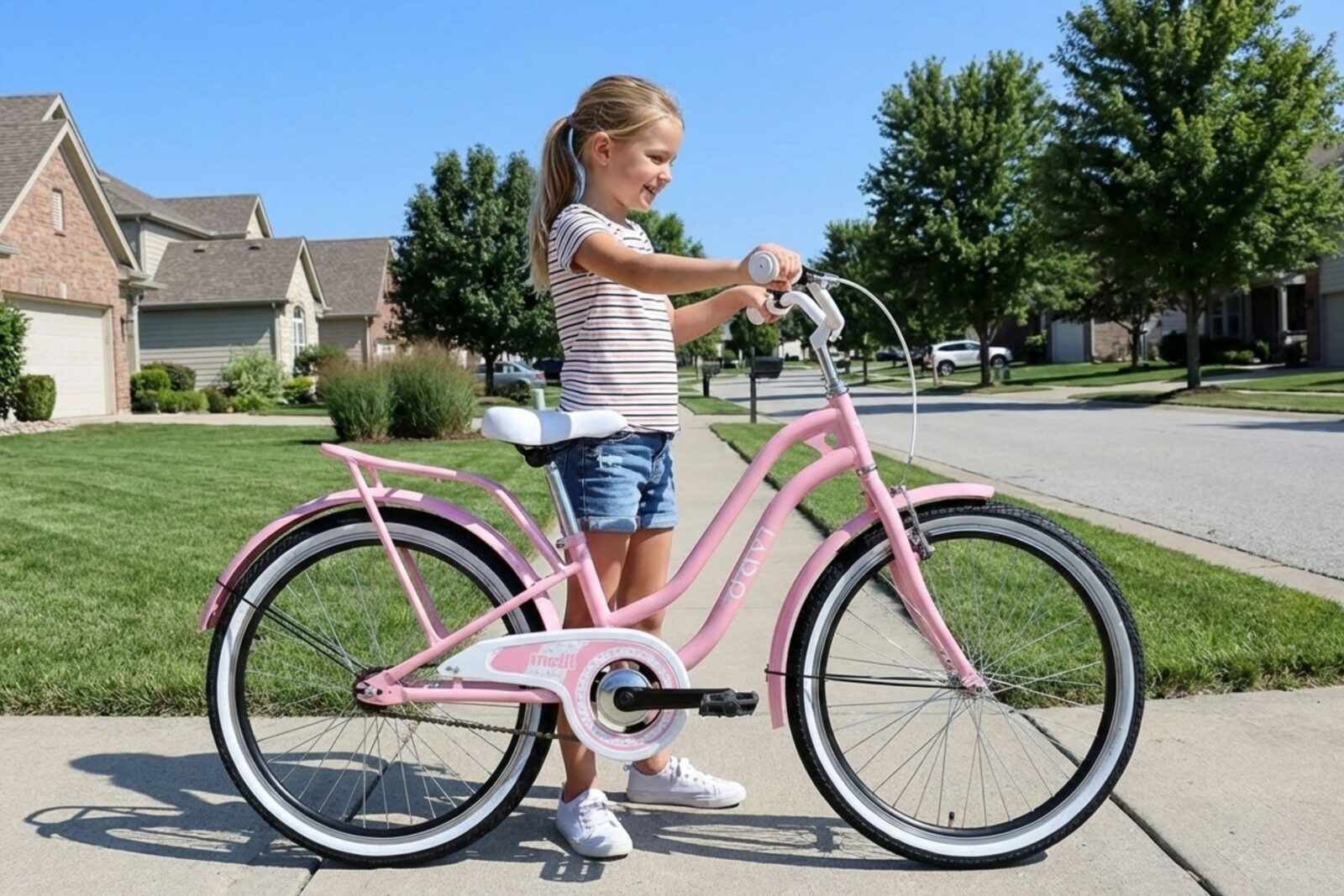 barncykel davi molli 24", 130 165 cm, 1 växel, rosa