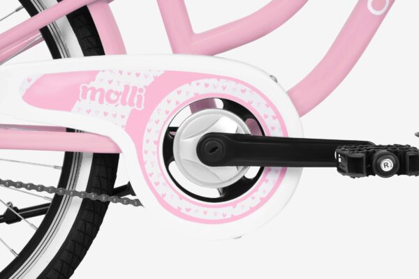 Rosa cykelpedal med hjärtformad design