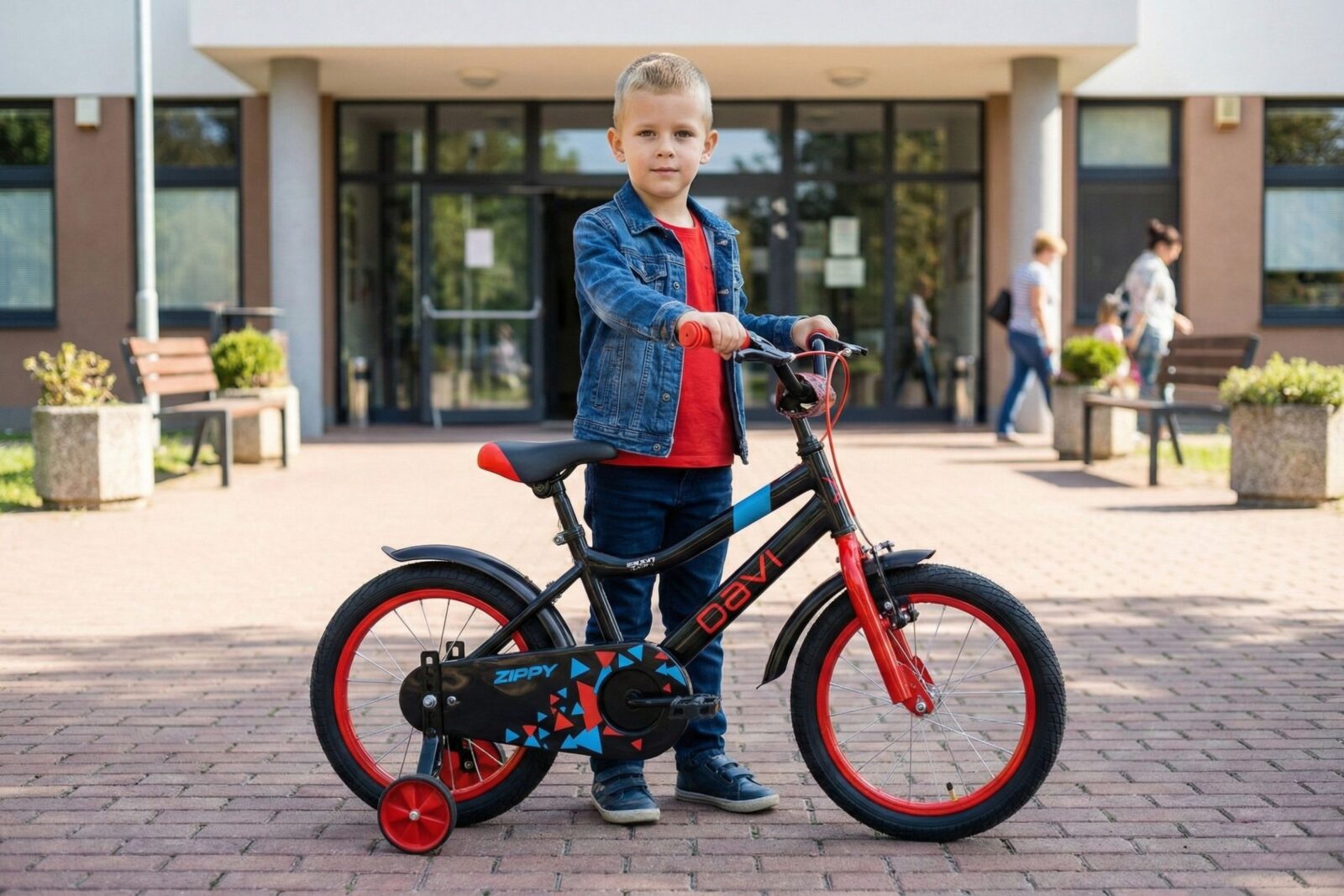 barncykel davi zippy 16", 95 110 cm, 1 växel, svart