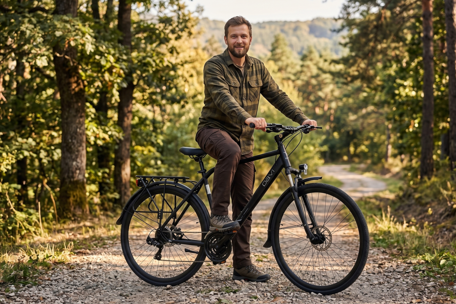 trekkingcykel davi adventuro 28”, 160 185 cm, 21 växlar, svart