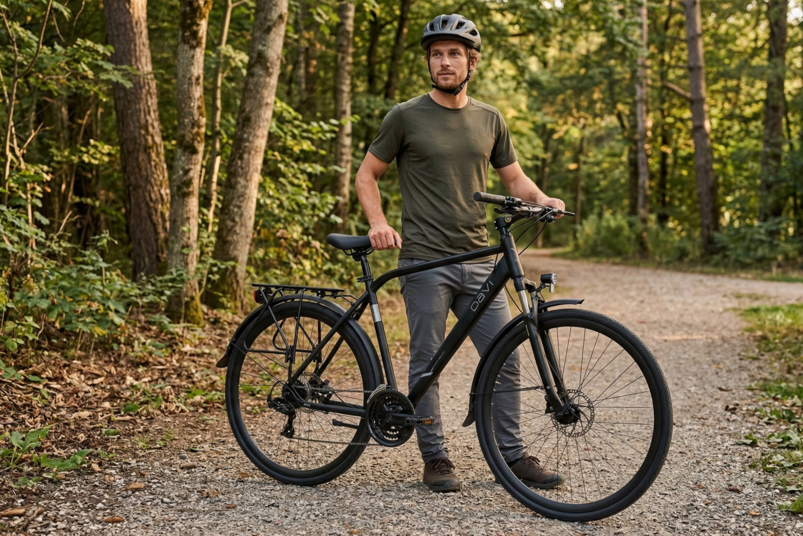 trekkingcykel davi adventuro 28”, 160 185 cm, 21 växlar, svart