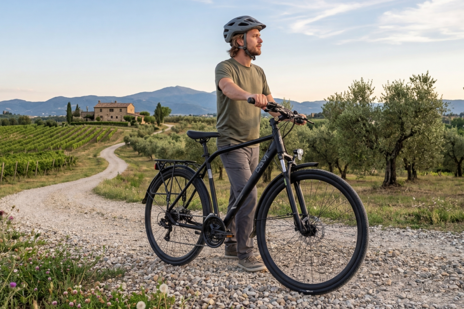 trekkingcykel davi adventuro 28”, 160 185 cm, 21 växlar, svart
