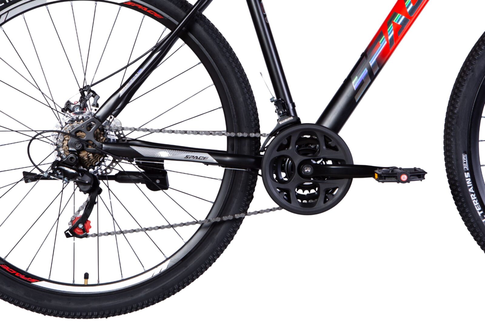 mountainbike mars 29", 170 195 cm, 21 växlar, svart/röd (copy)