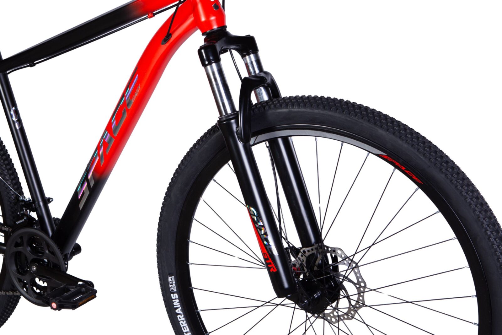 mountainbike mars 29", 170 195 cm, 21 växlar, svart/röd (copy)