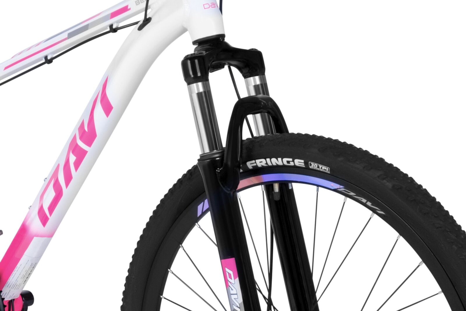mountainbike davi bella aluminium, 27.5", 160 185 cm, 21 växlar, rosa/vit (copy)
