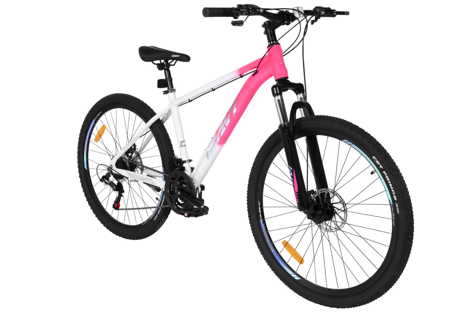 mountainbike davi bella aluminium, 27.5", 160 185 cm, 21 växlar, rosa/vit