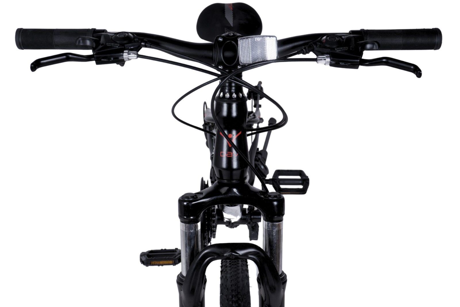 barncykel mtb davi terrano 24", 130 160 cm, 21 växlar, svart/röd