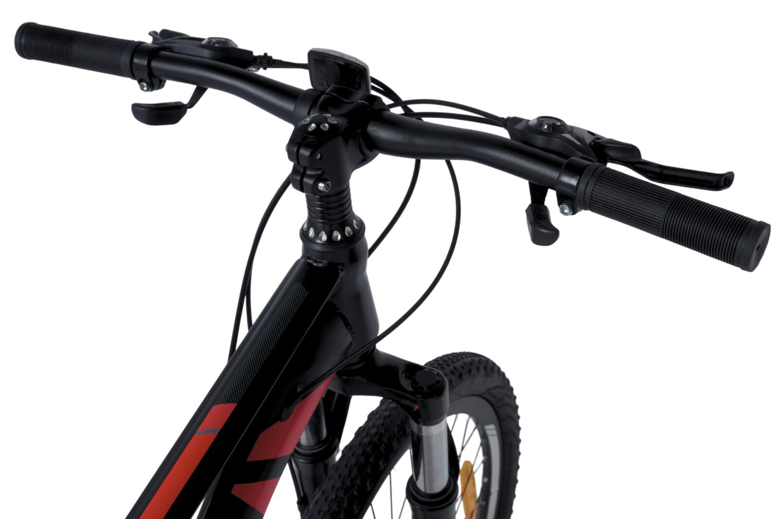 barncykel mtb davi terrano 24", 130 160 cm, 21 växlar, svart/röd