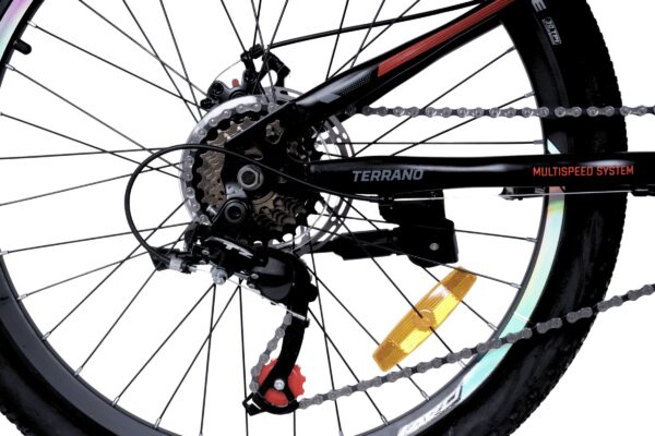 Cykel med mångfaldiga växlar och svart ram