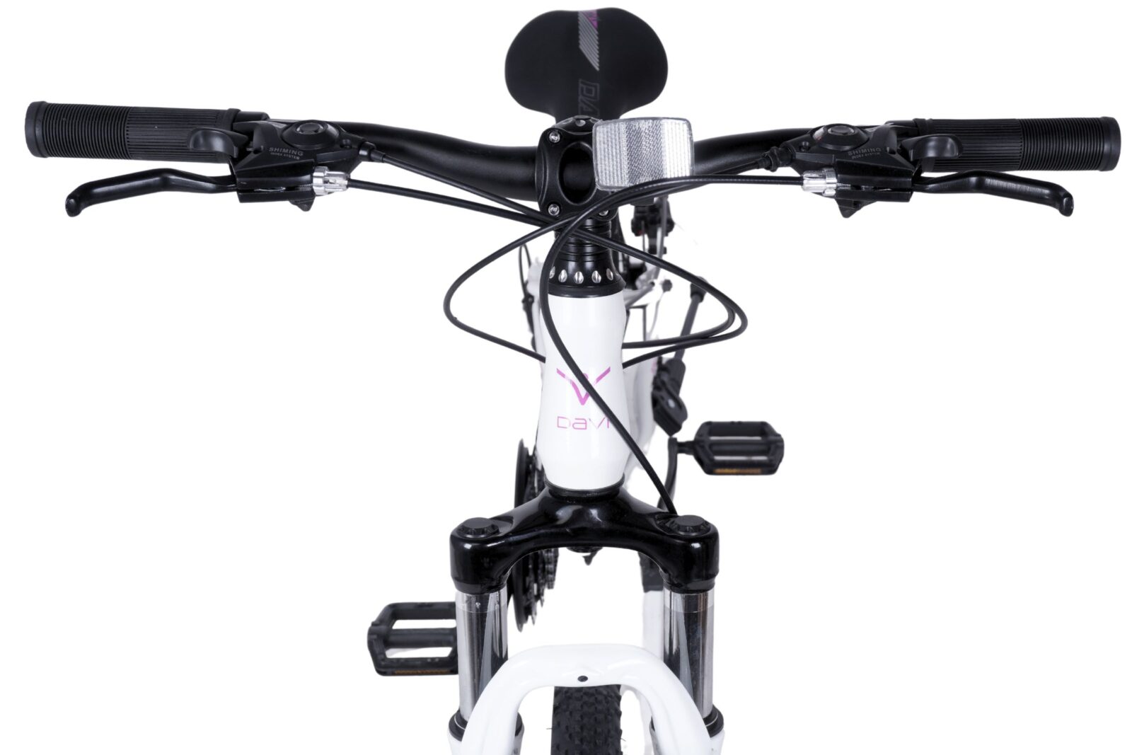 barncykel mtb davi bonita 24", 130 160 cm, 21 växlar, rosa/vit