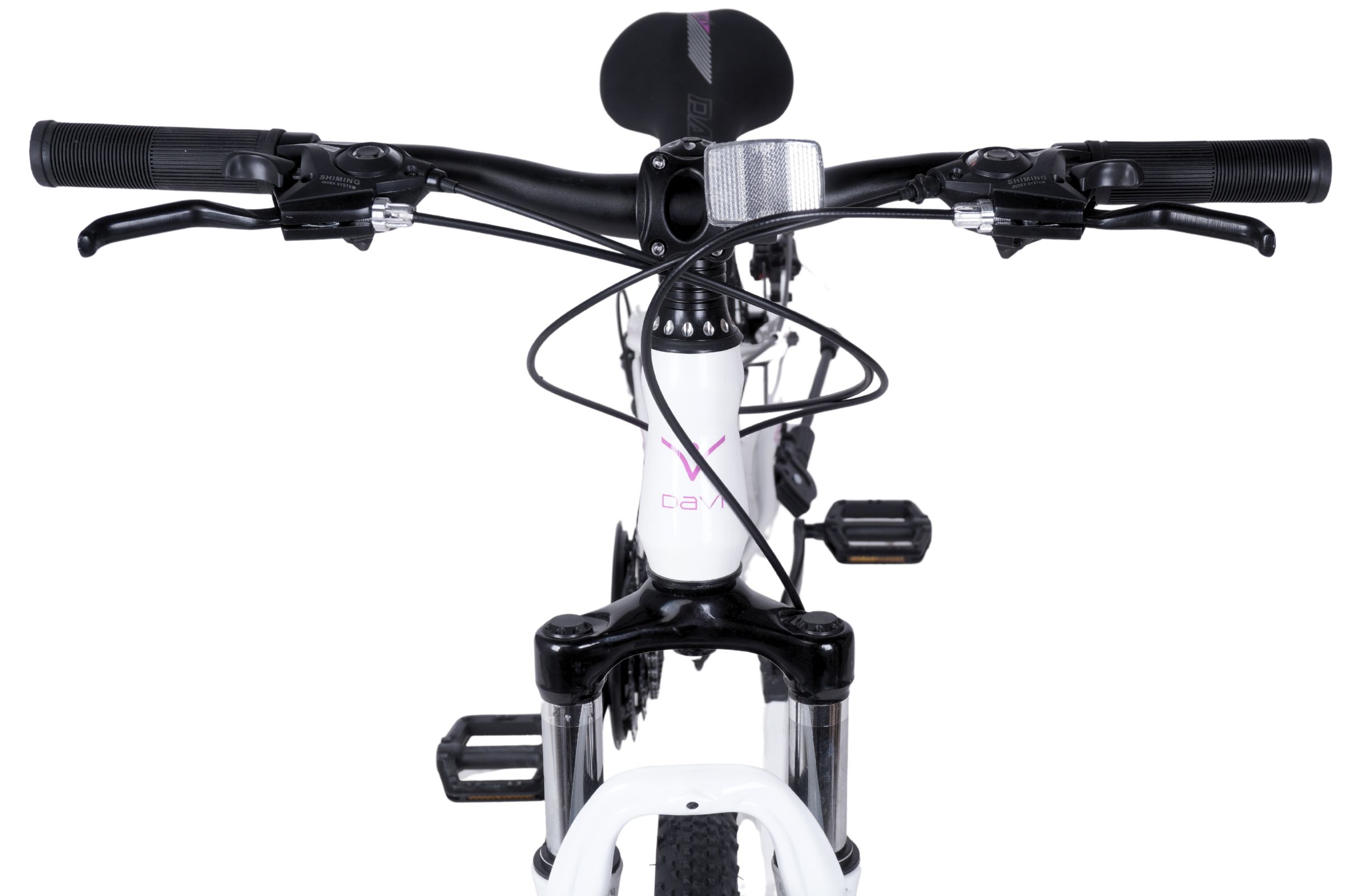 Cykelhandskar och styre sett framifrån