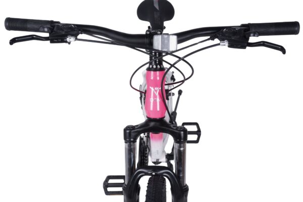 Cykelstyre med rosa detaljer framifrån