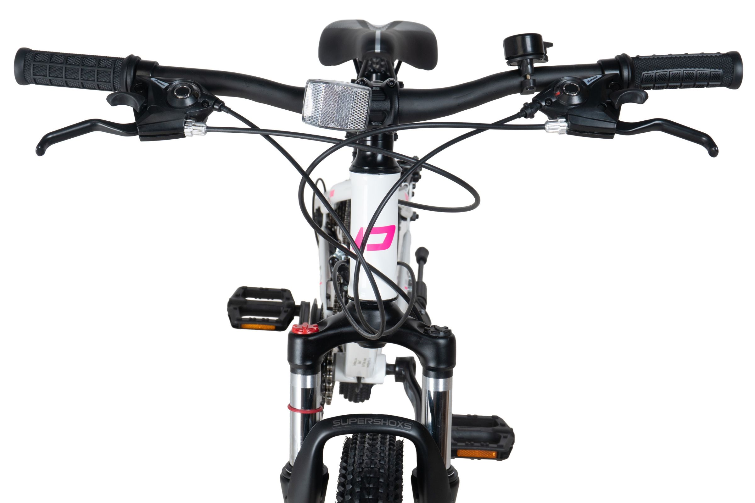 bicicleta copii davi bonita 24", 130 160 cm, 21 viteze, roz/alb