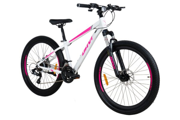 mountainbike davi bella aluminium, 27.5", 160 185 cm, 21 växlar, rosa/vit (copy)