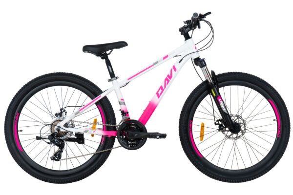 mountainbike davi bella aluminium, 26", 145 170 cm, 21 växlar, rosa/vit (copy)
