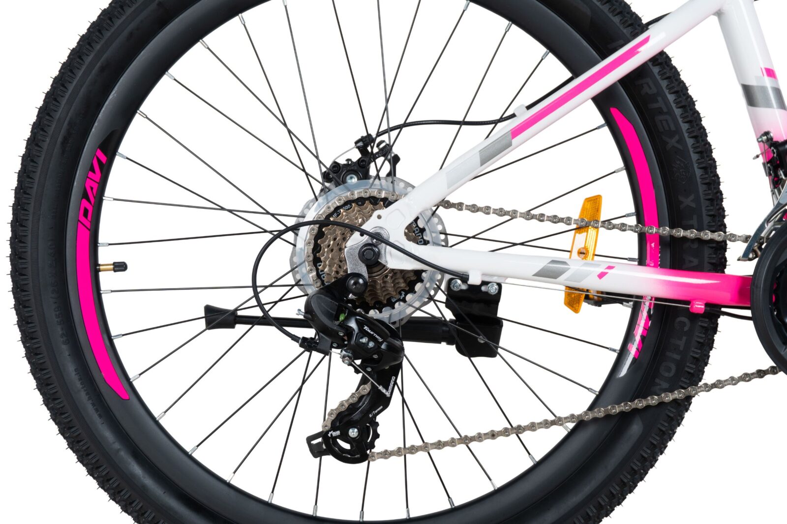 mountainbike davi bella aluminium, 26", 145 170 cm, 21 växlar, vit/rosa