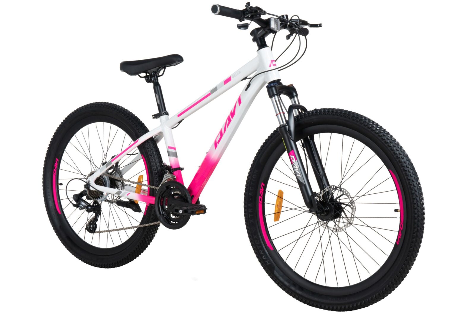 mountainbike davi bella aluminium, 26", 145 170 cm, 21 växlar, rosa/vit (copy)