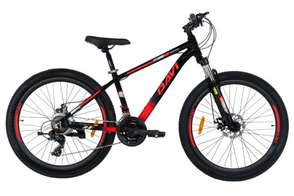 mountainbike davi montaro aluminium, 26", 145 170 cm, 21 växlar, röd/svart (copy)