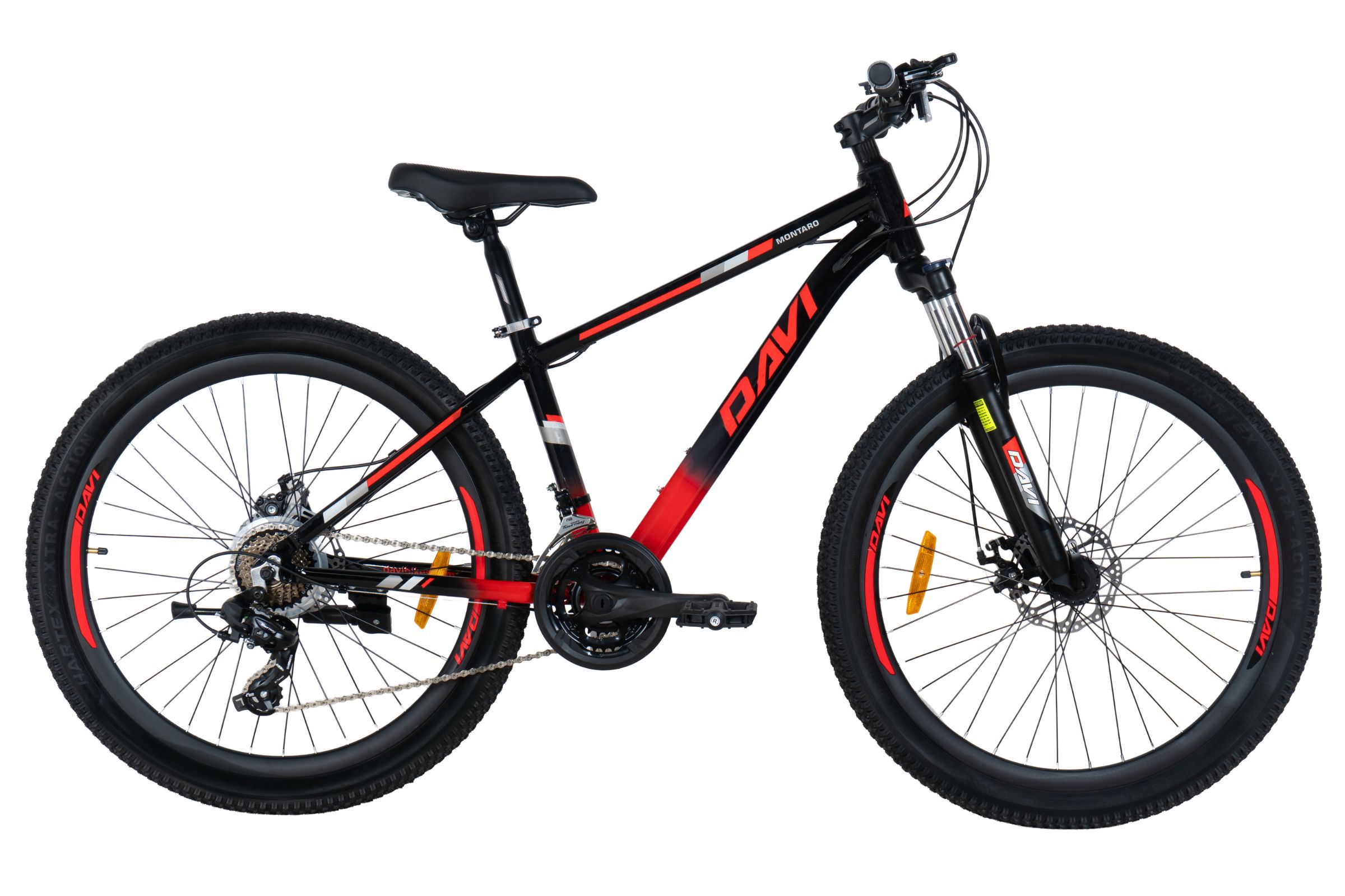 mountainbike davi montaro aluminium, 26", 145 170 cm, 21 växlar, röd/svart (copy)