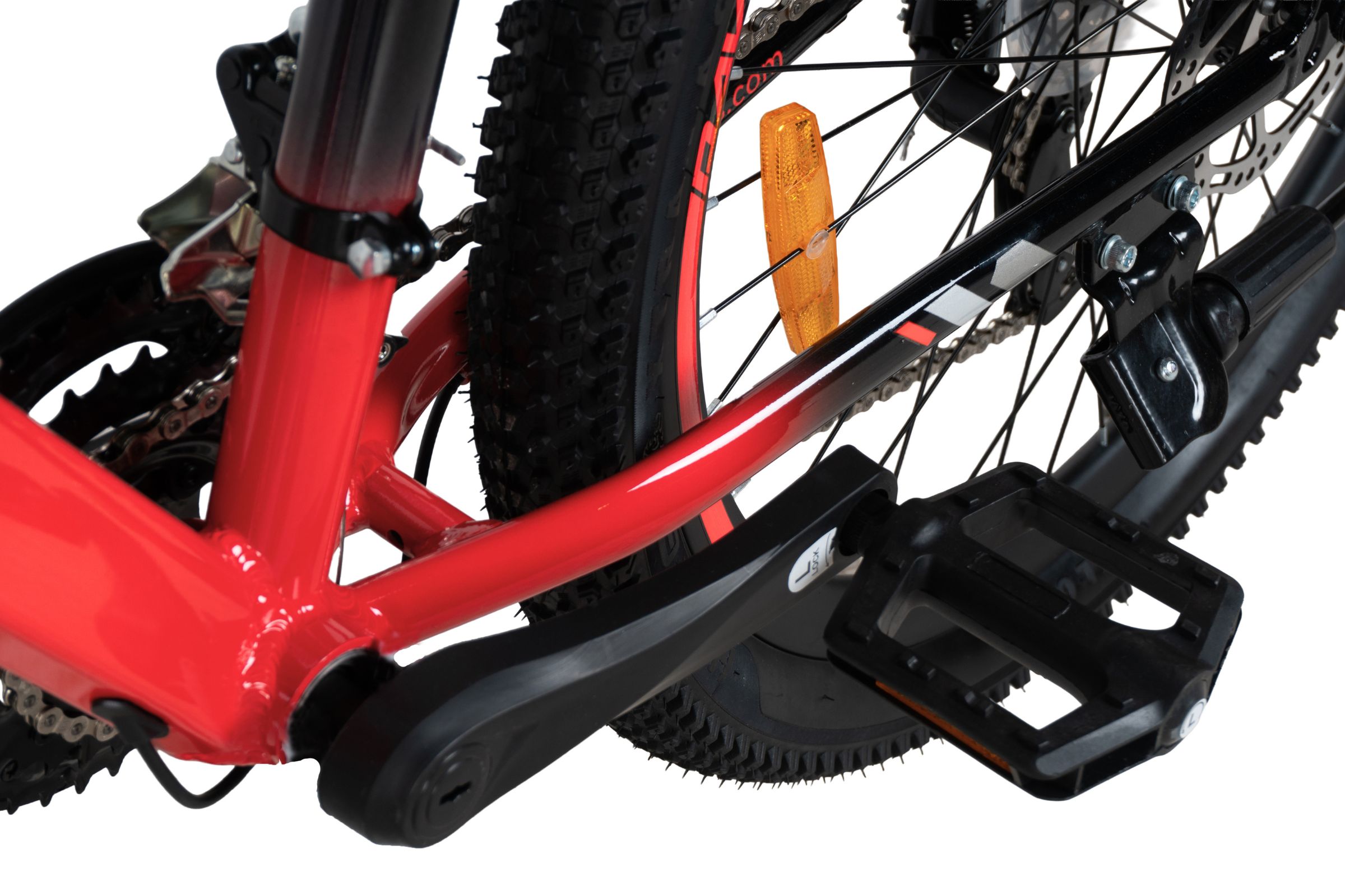 mountainbike davi montaro aluminium, 26", 145 170 cm, 21 växlar, svart/röd