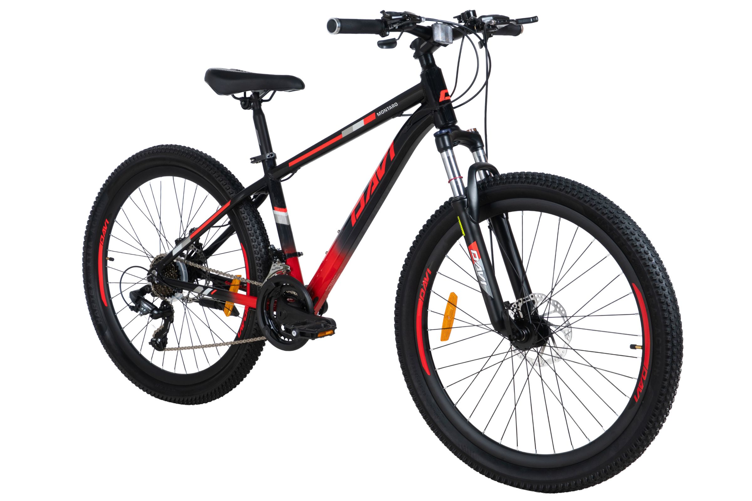 mountainbike davi montaro aluminium, 26", 145 170 cm, 21 växlar, röd/svart (copy)