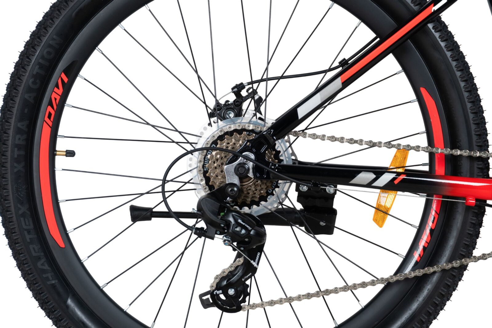 mountainbike davi montaro aluminium, 26", 145 170 cm, 21 växlar, röd/svart (copy)