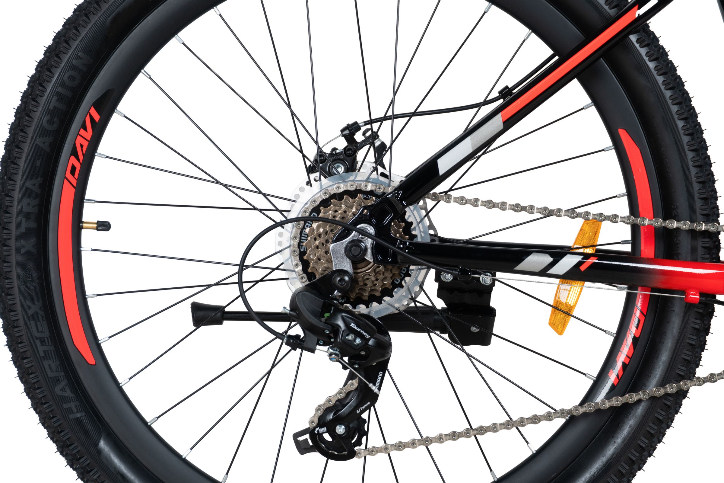 mountainbike davi montaro aluminium, 26", 145 170 cm, 21 växlar, röd/svart (copy)