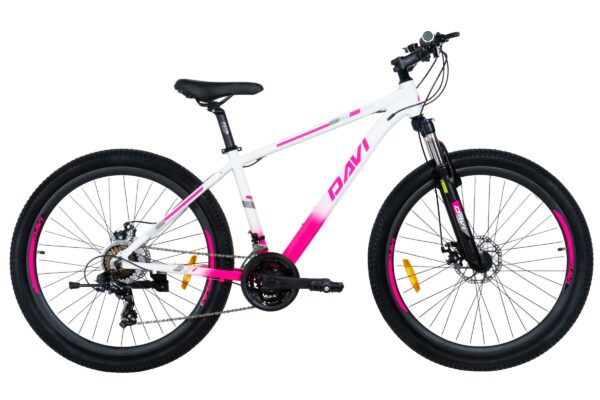 mountainbike davi bella aluminium, 27.5", 160 185 cm, 21 växlar, vit/rosa (copy)