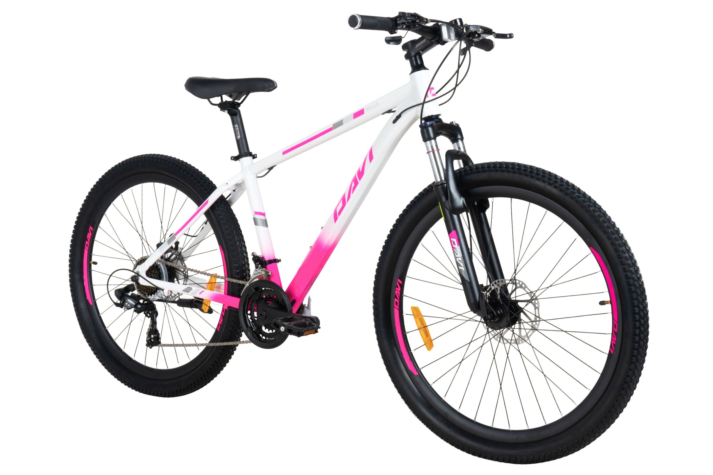 mountainbike davi bella aluminium, 27.5", 160 185 cm, 21 växlar, vit/rosa (copy)