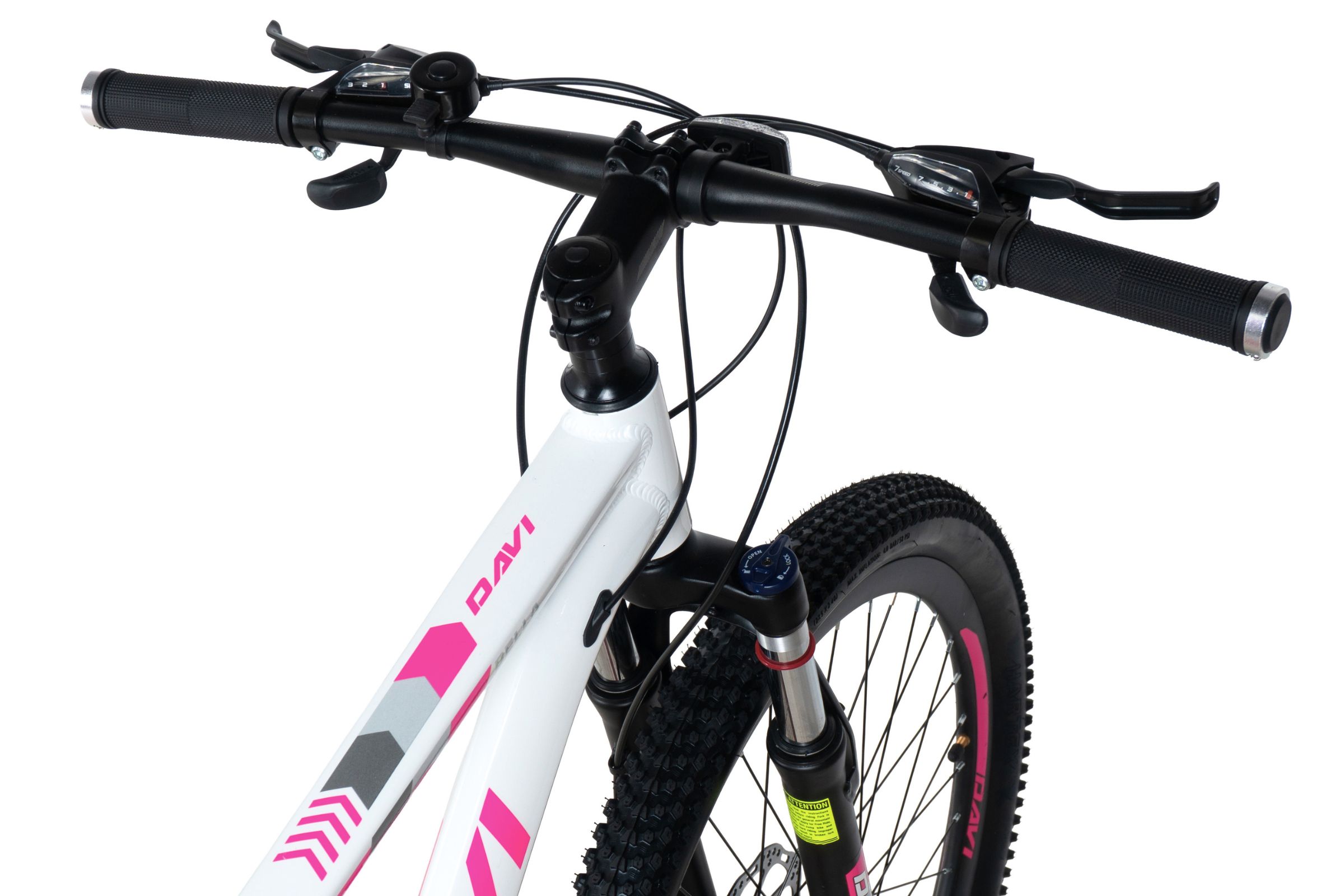 mountainbike davi bella aluminium, 27.5", 160 185 cm, 21 växlar, vit/rosa (copy)