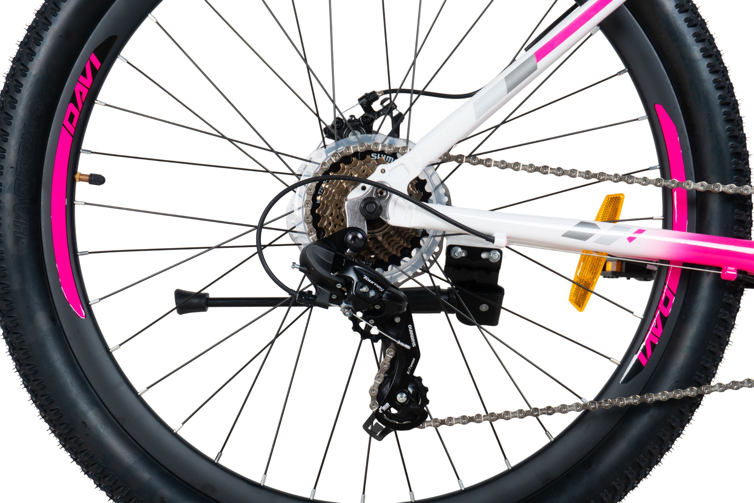 mountainbike davi bella aluminium, 27.5", 160 185 cm, 21 växlar, vit/rosa (copy)