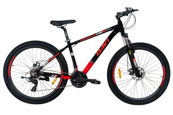 mountainbike davi montaro aluminium, 27,5", 160 185 cm, 21 växlar, röd/svart (copy)